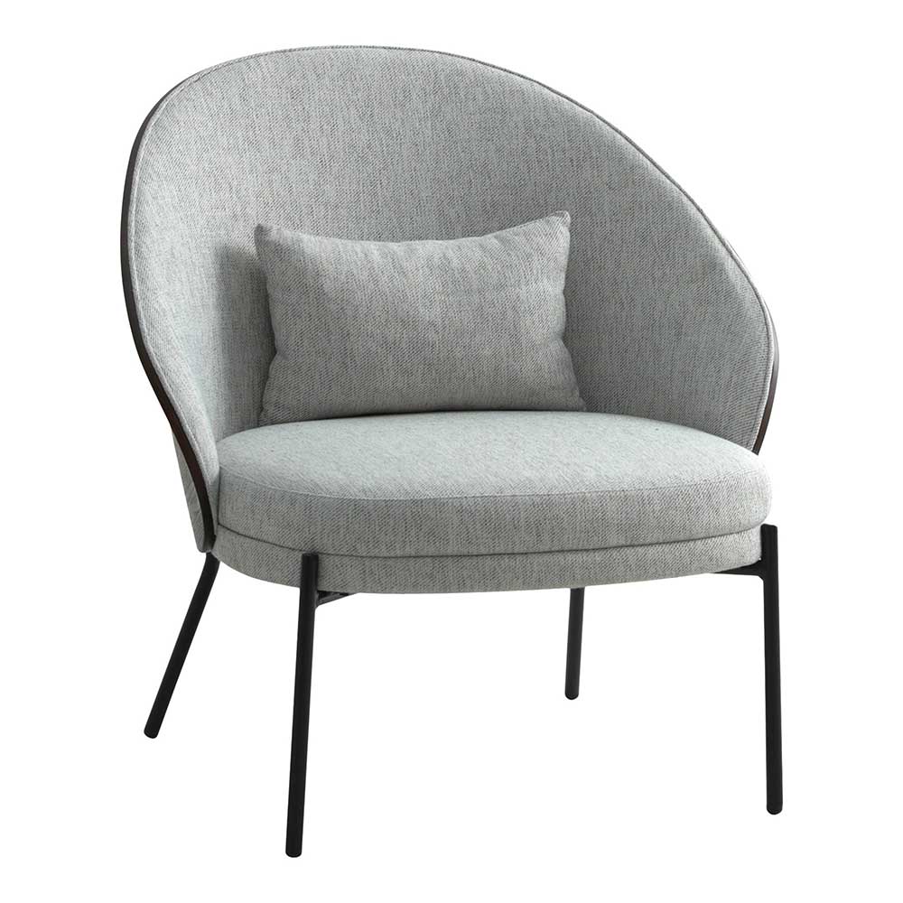 Scandi Chic Loungesessel in Hellgrau und Dunkelbraun - Cleverline