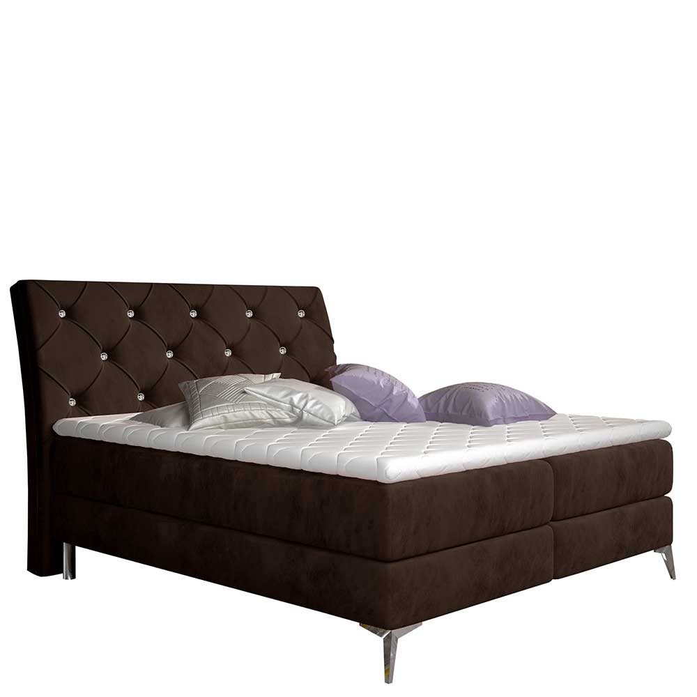 Boxbett in Dunkelbraun Velours - Glamour