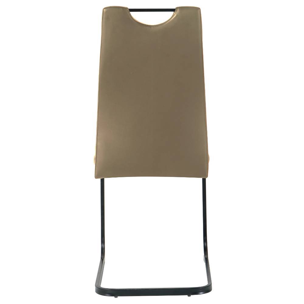 Kunstleder Schwingstühle in Taupe - Casimiro (2er Set)