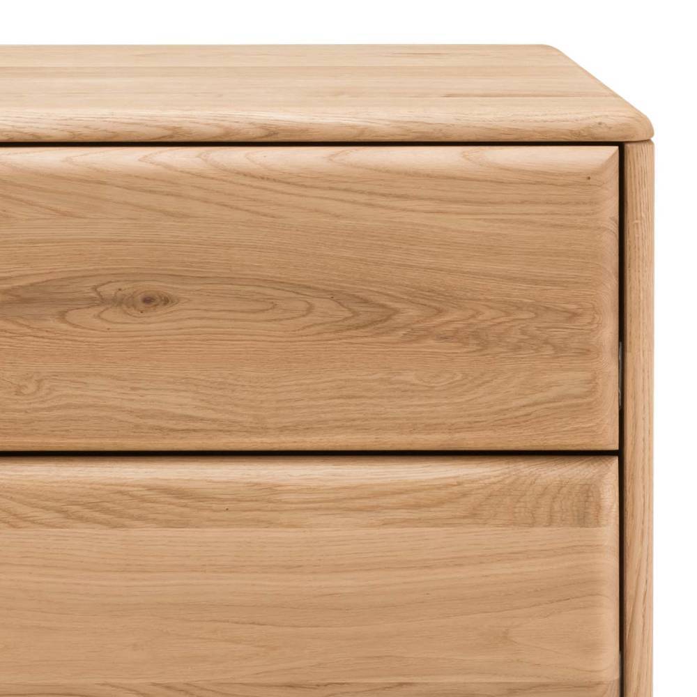Kommode aus Wildeiche Massivholz mit zwei Schubladen und natürlicher Holzmaserung – Aco