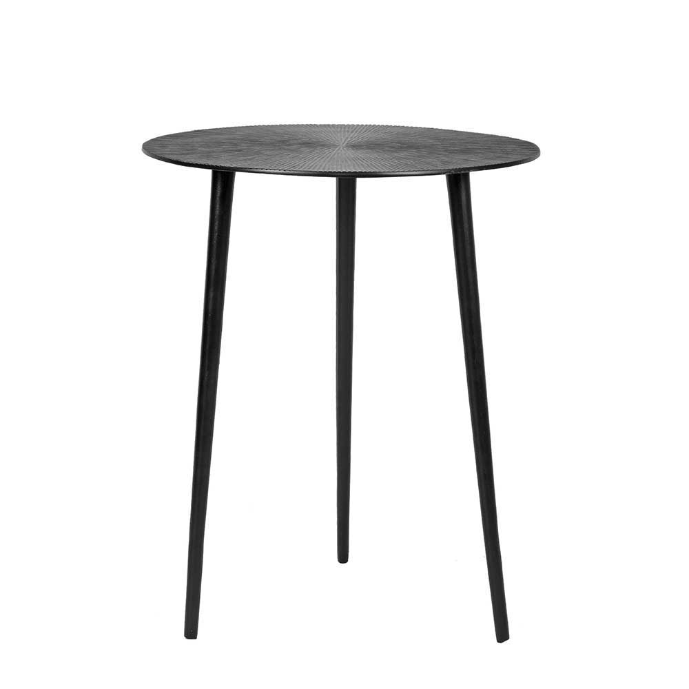 Schwarzer Dreisatztisch aus Metall - Lasperla (dreiteilig)