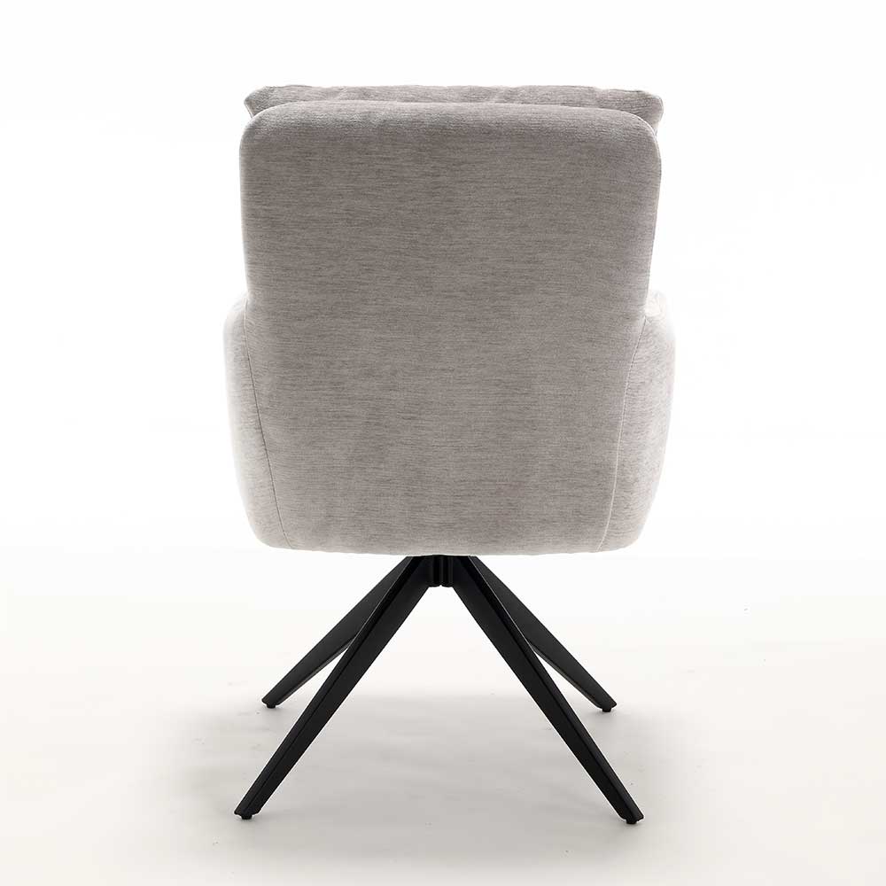 Chenille Tischsessel in Taupe - Vatros (2er Set)