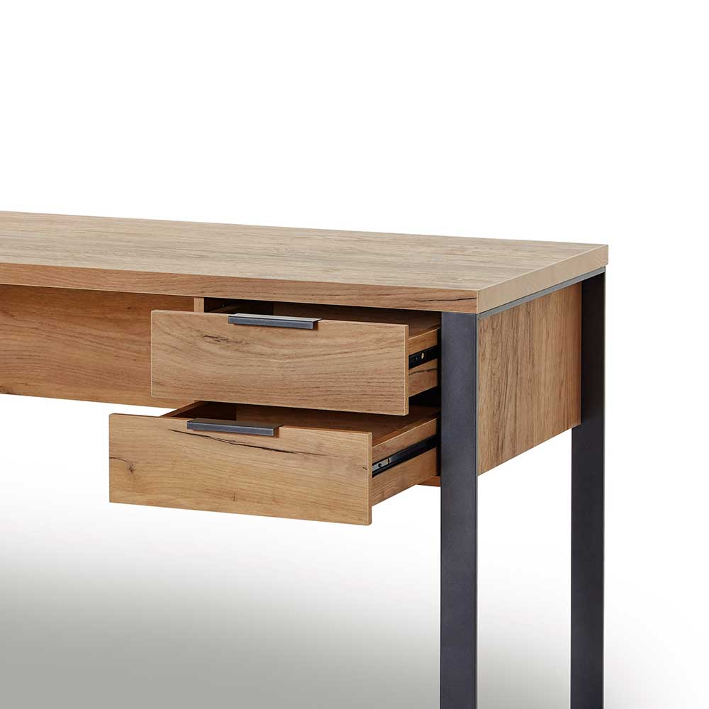 Design-Schreibtisch in Eiche Optik & Schwarz - Ilvensa