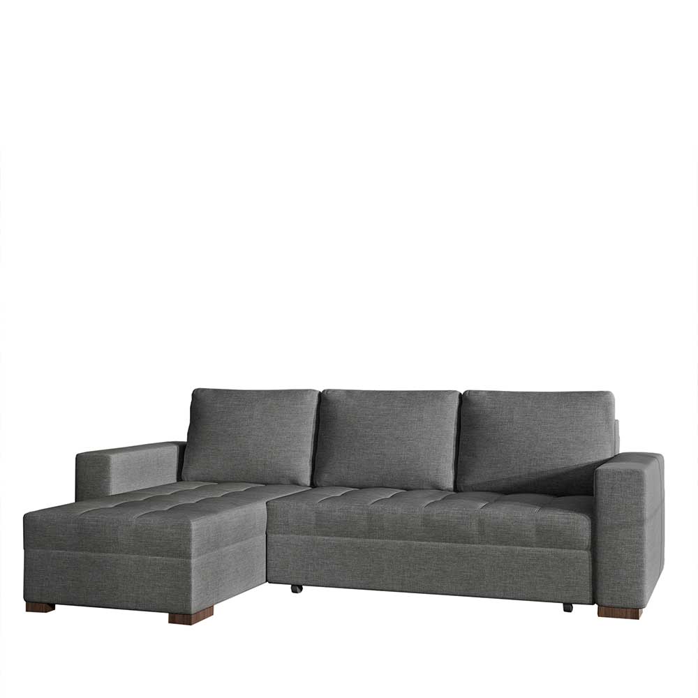 L-Sofa Schlafcouch in Dunkelgrau Stoff - Planet