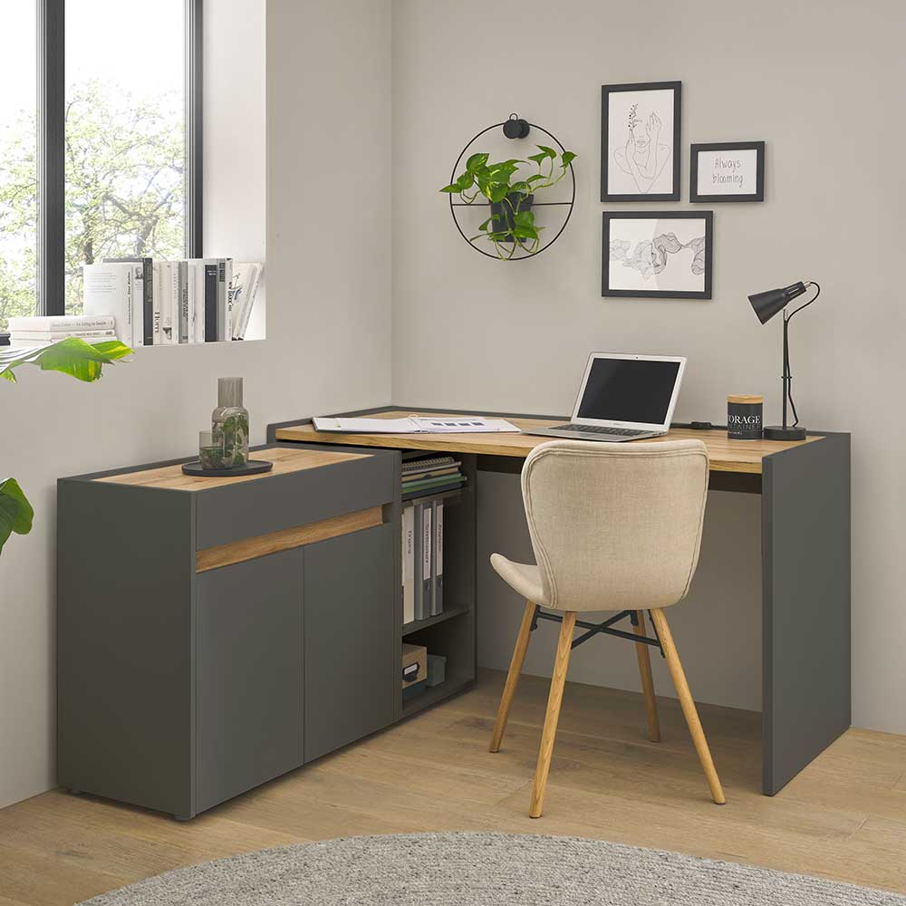 Home Office Schreibtisch und Stauraum - Ahilav (dreiteilig)