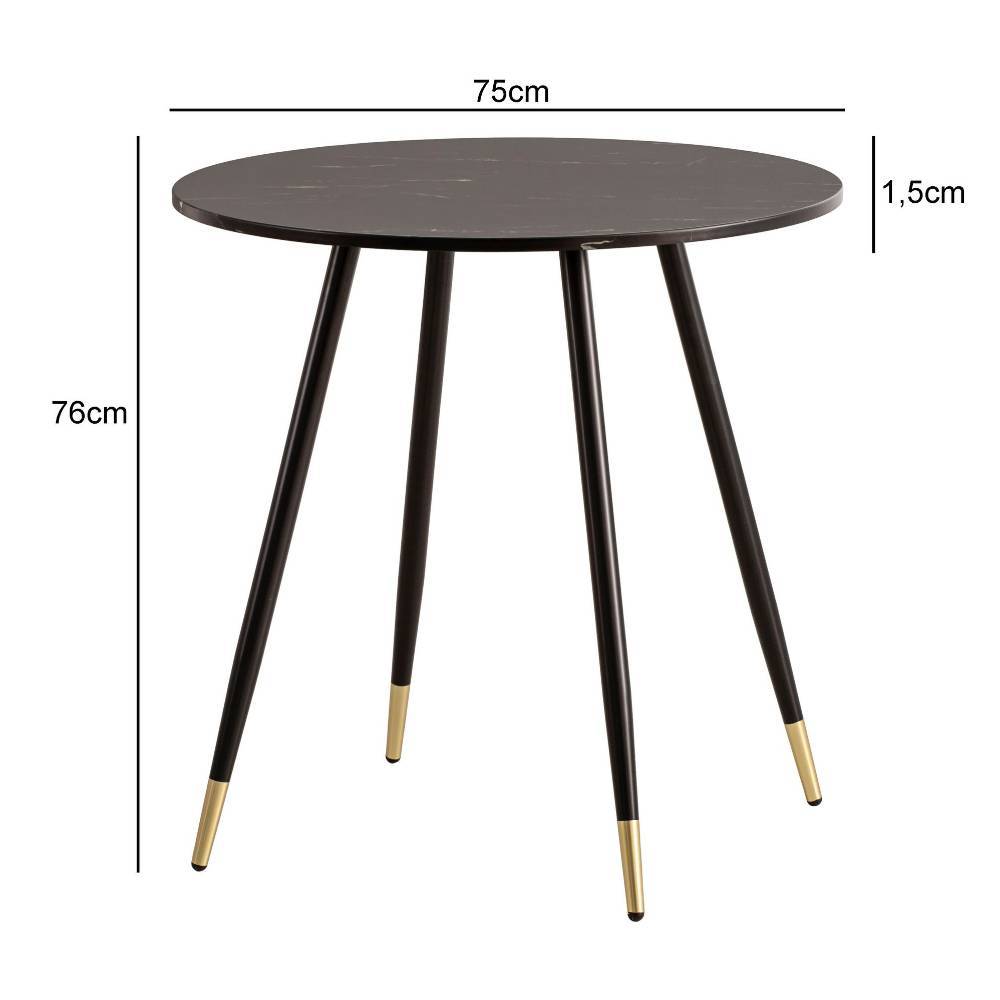 Marmoroptik Esstisch mit 75 cm Durchmesser - Varzino