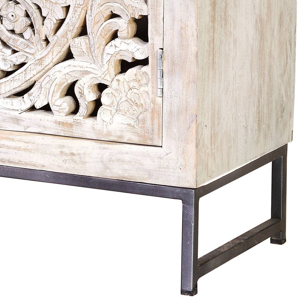 Vintage Türen-Kommode in Holz White Wash - Fudorus