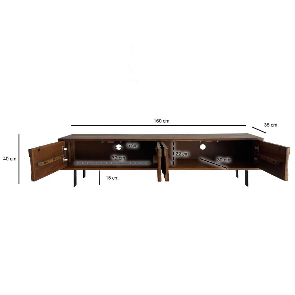 TV-Lowboard aus Sheesham Massivholz - Classima