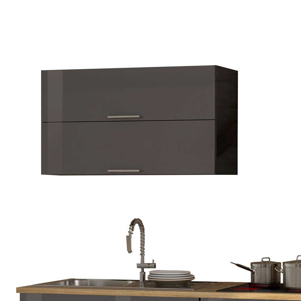 290cm Küchenmöbel in Grau Hochglanz - ohne E-Geräte - Bozenia (7-teilig)