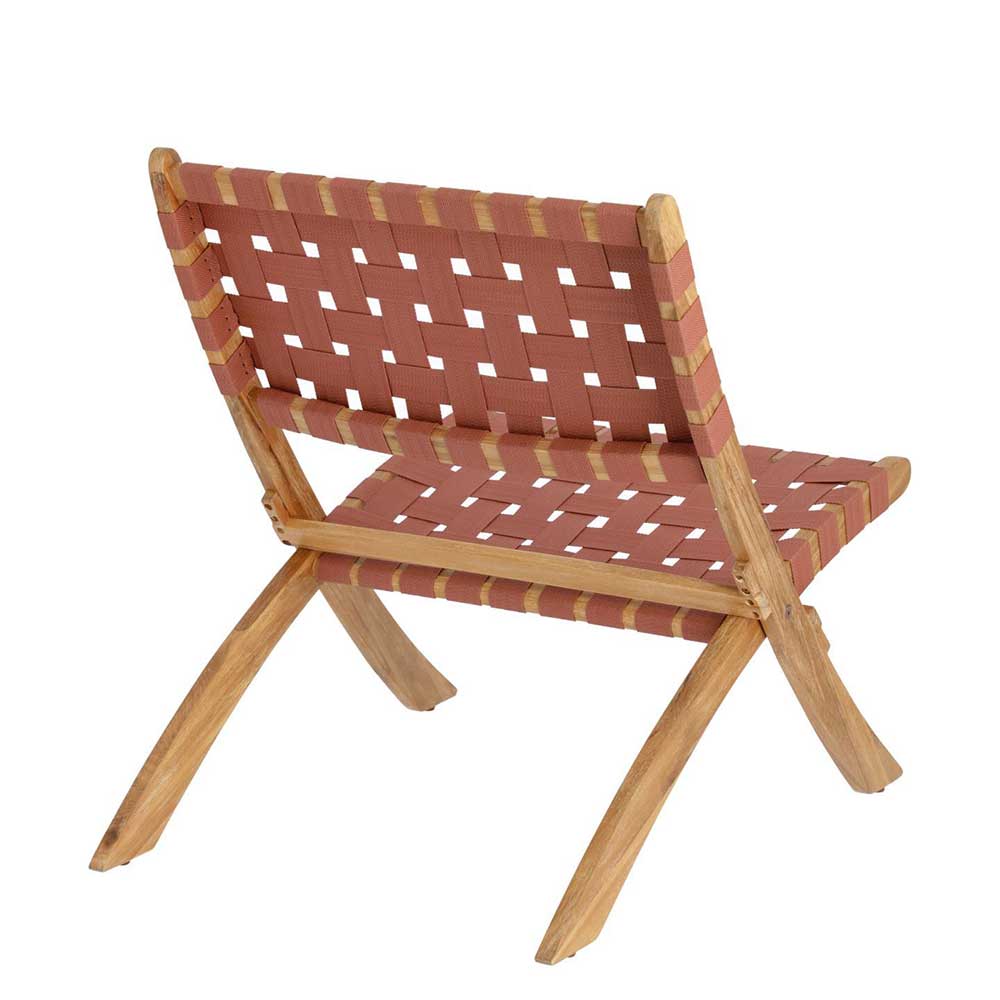 Lounge Stuhl aus Textil Geflecht Rosa - Endrov