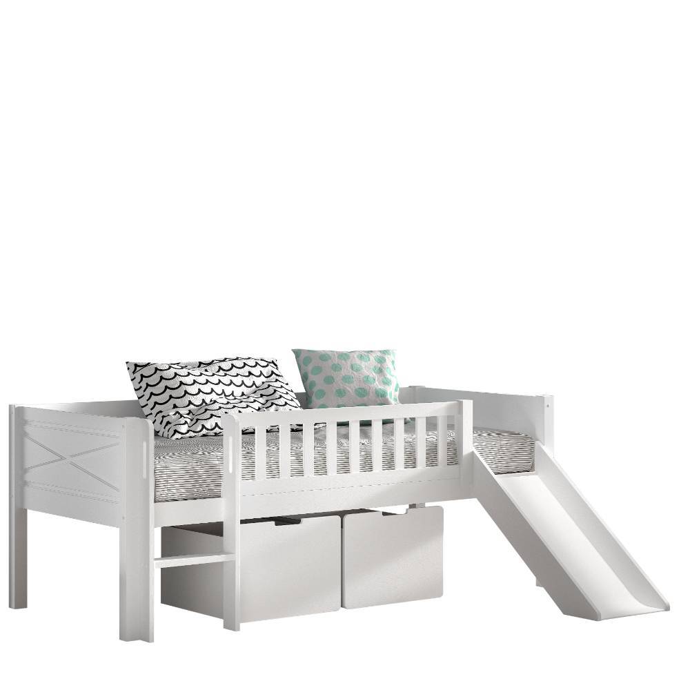 Halbhohes Kinderbett mit Rutsche - Loove