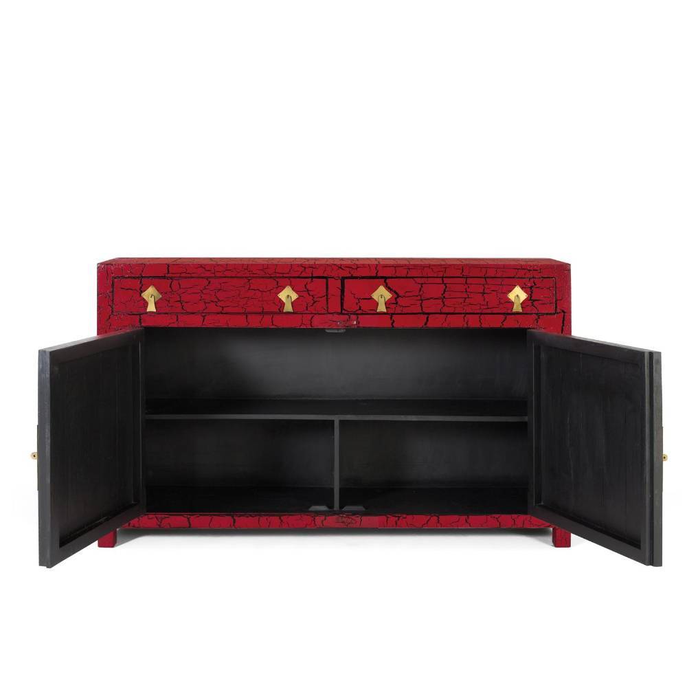 Rotes Sideboard im asiatischen Stil - Andino