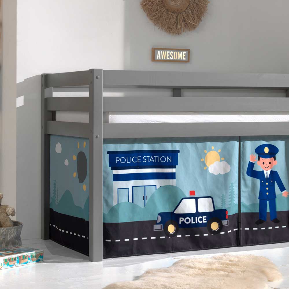 Polizei Kinderzimmer Hochbett in Grau - Annest