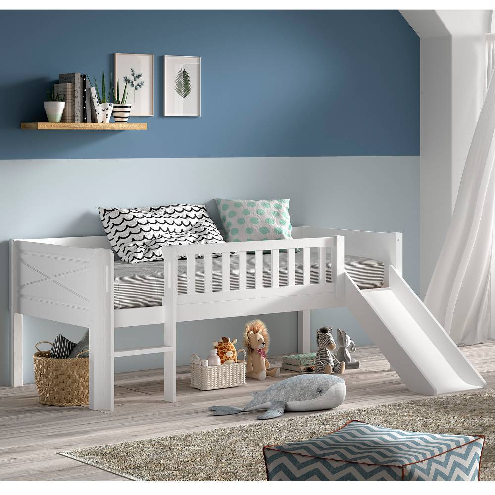 Halbhohes Spielbett mit Rutsche - Ketri