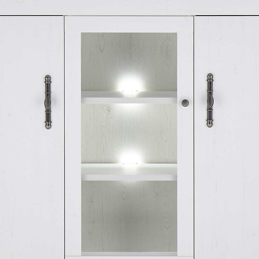 Esszimmer Möbel Set in weißer Holzoptik Pinie - Liancos (vierteilig)