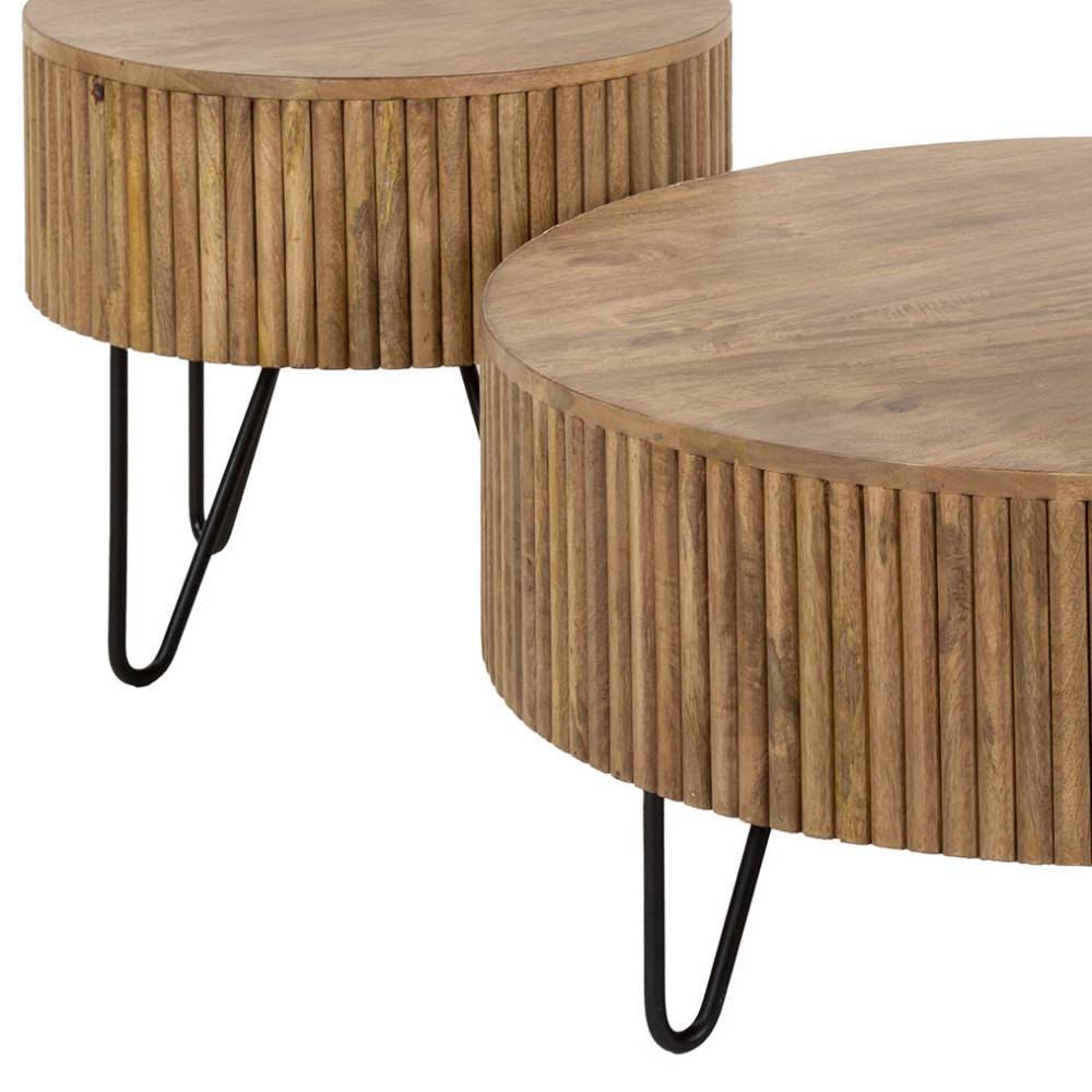 Couchtisch Duo aus Mangoholz - Alde (zweiteilig)