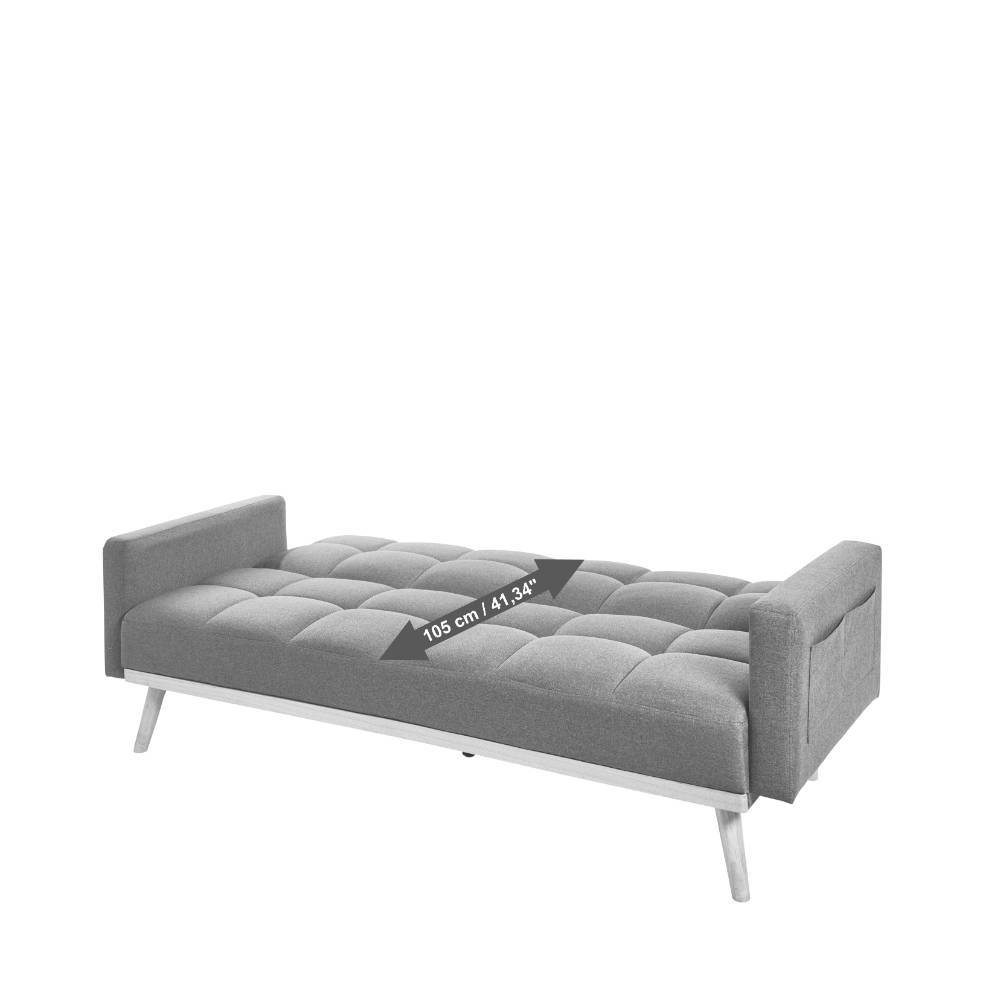 Retrodesign Klappcouch in Grau - Roper