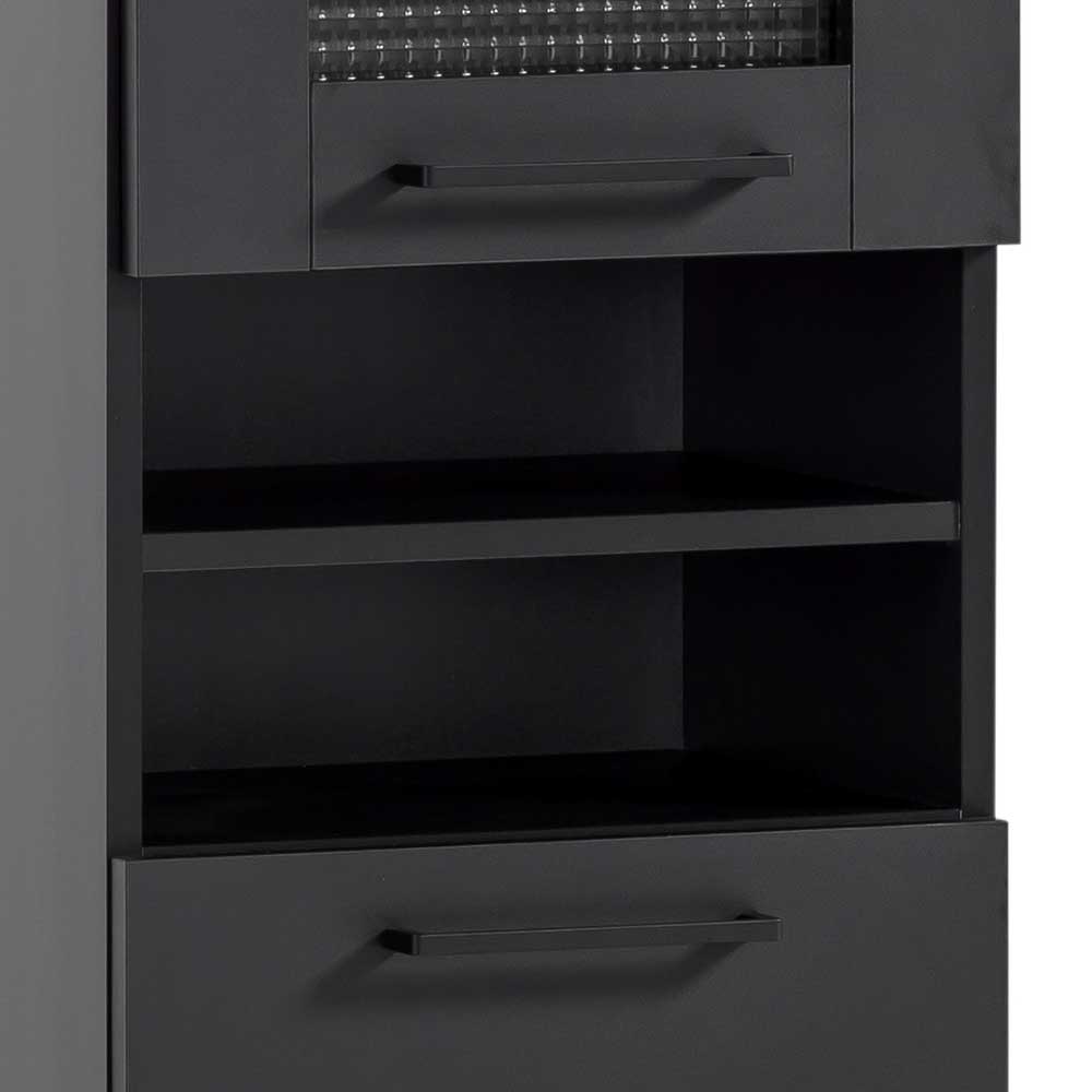 Moderner Bad Midischrank in Schwarz - Riguna