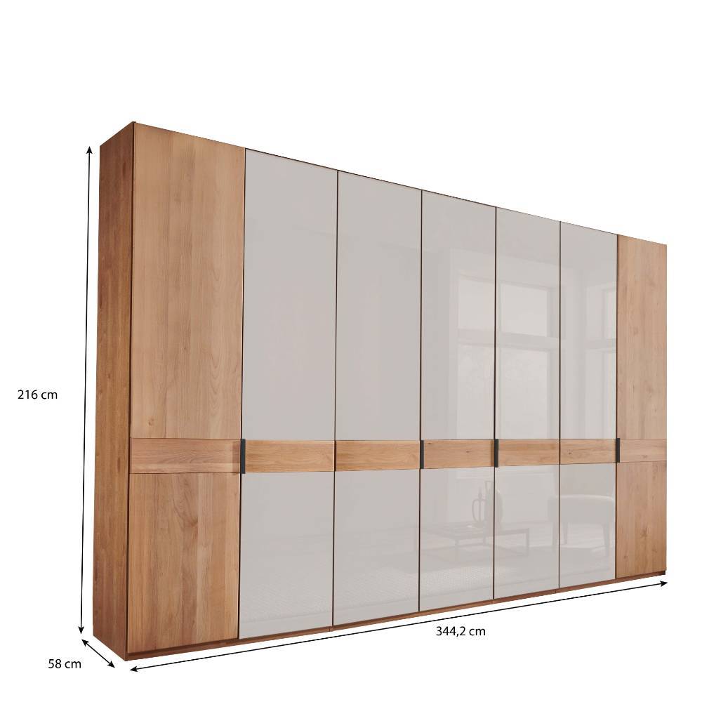 7-türiger Schlafzimmer-Schrank - 344 cm breit - Dilacco