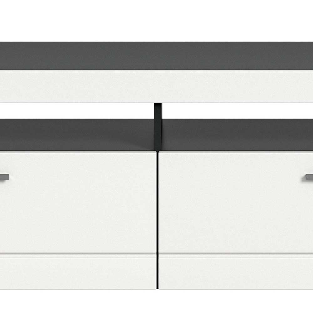 TV Lowboard in Weiß mit Grau - Ungaran