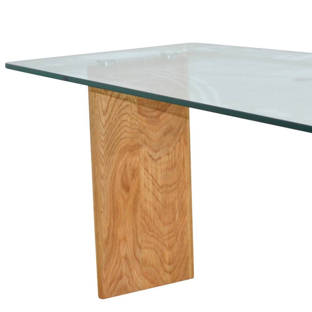 Trapez-Design-Couchtisch mit Glasplatte - Adriatano