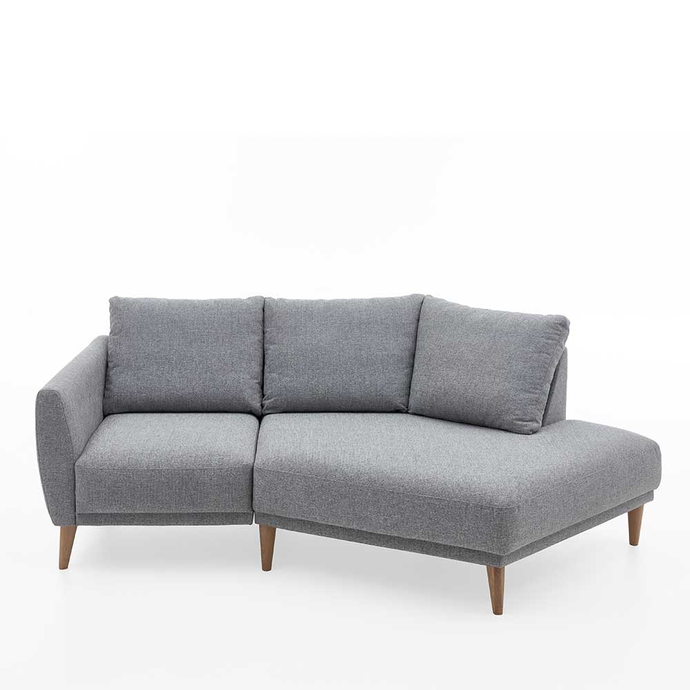 Moderne 3er Couch in Hellgrau Strukturstoff - Teresia