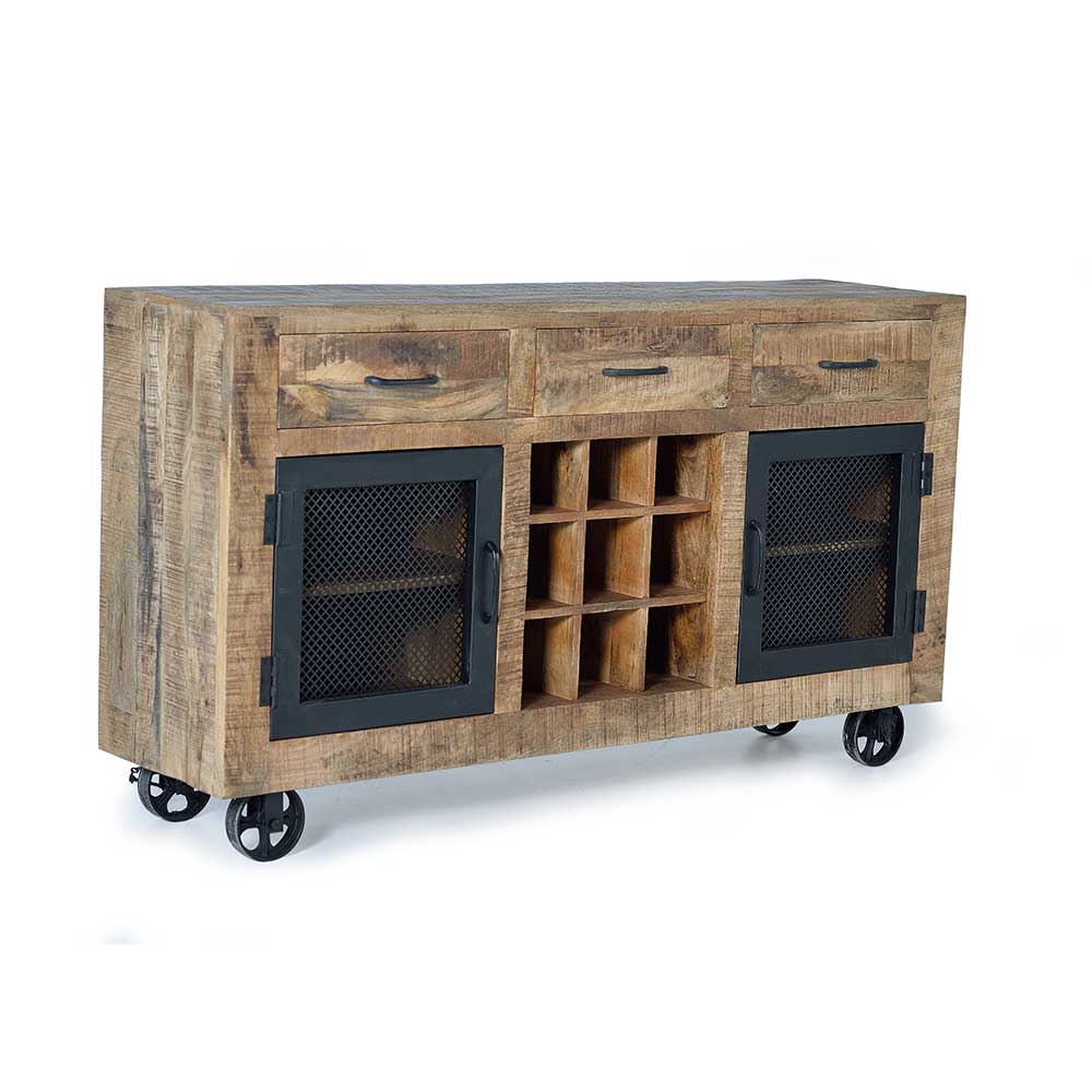 Industrial Sideboard mit Flaschenfächern - Thiano