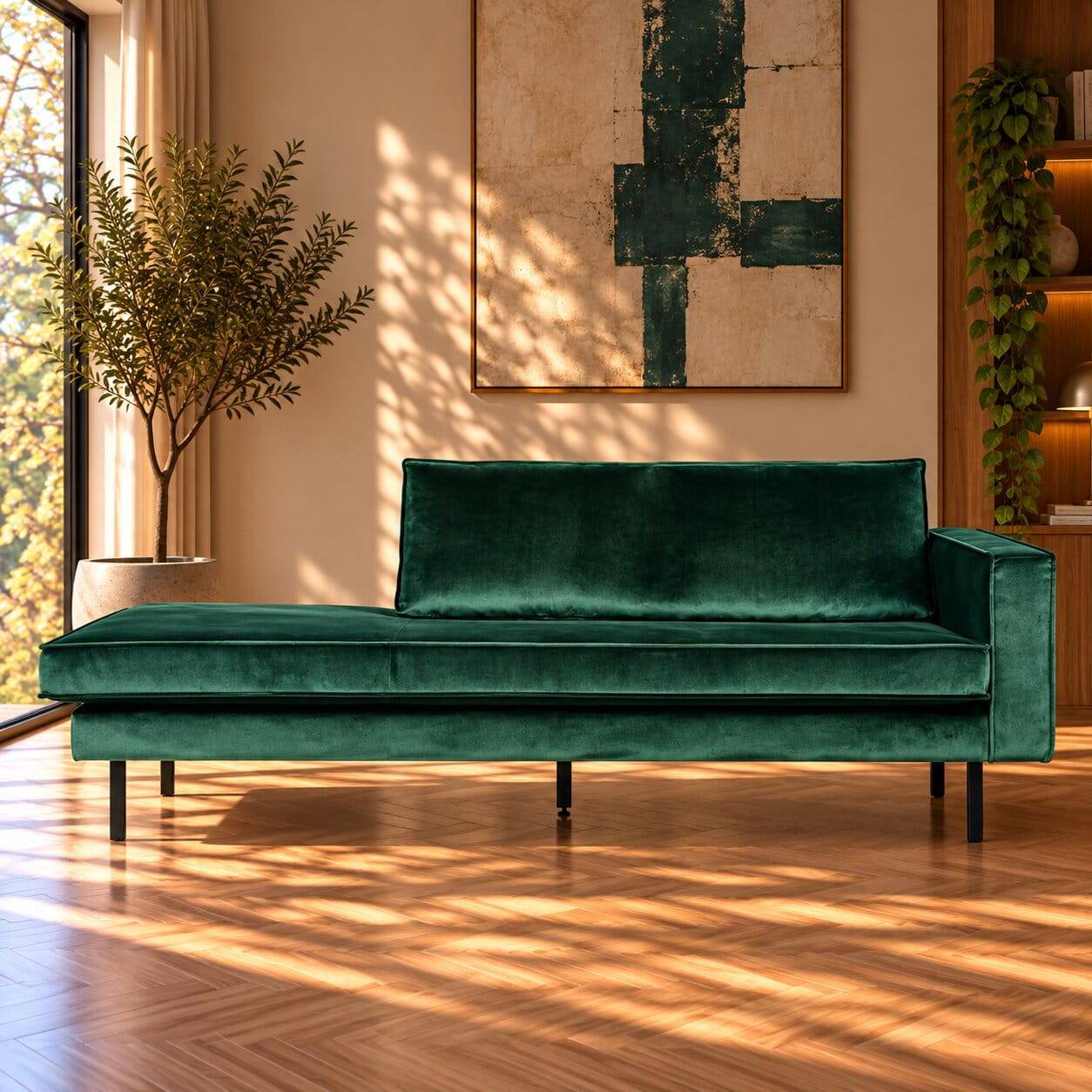 Samt Retrosofa in Grün - Distroit