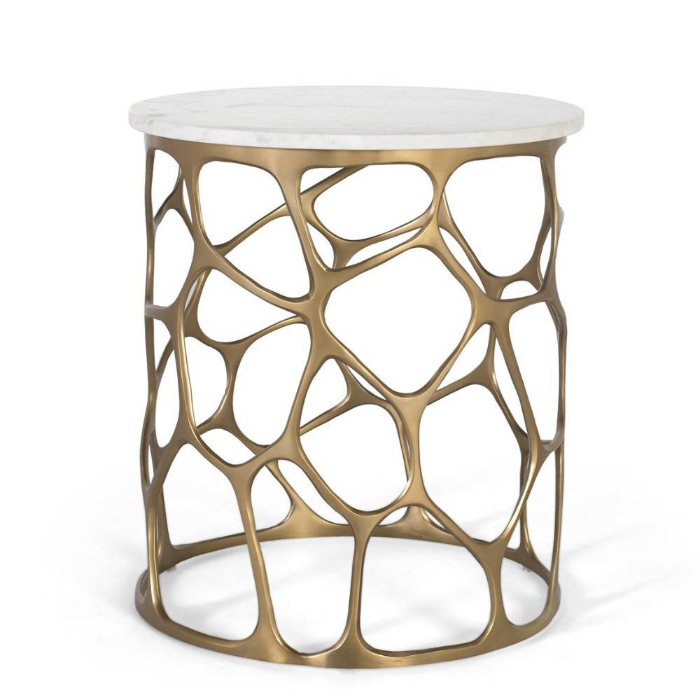 Design-Beistelltisch mit Marmorplatte - Facheto