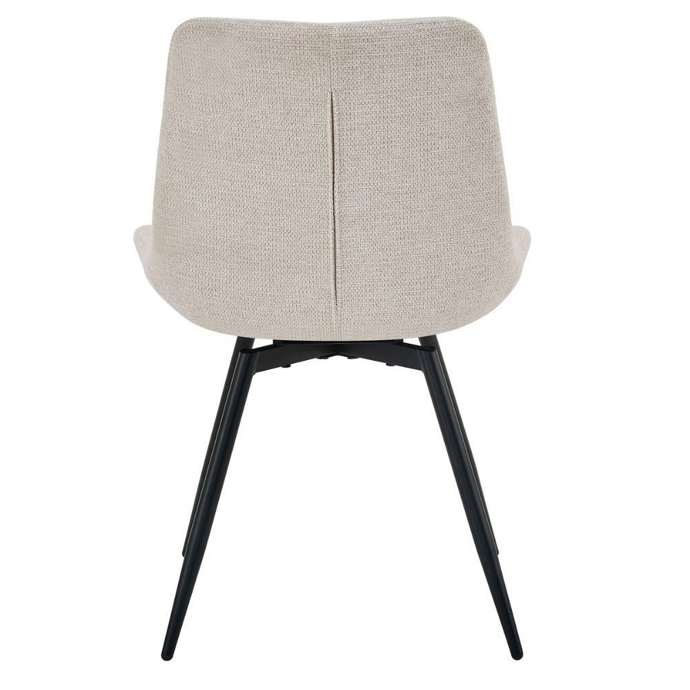 Eleganter Stuhl für das Esszimmer mit taupefarbener Rückenlehne und schwarzem Gestell im 2er Set – Emja