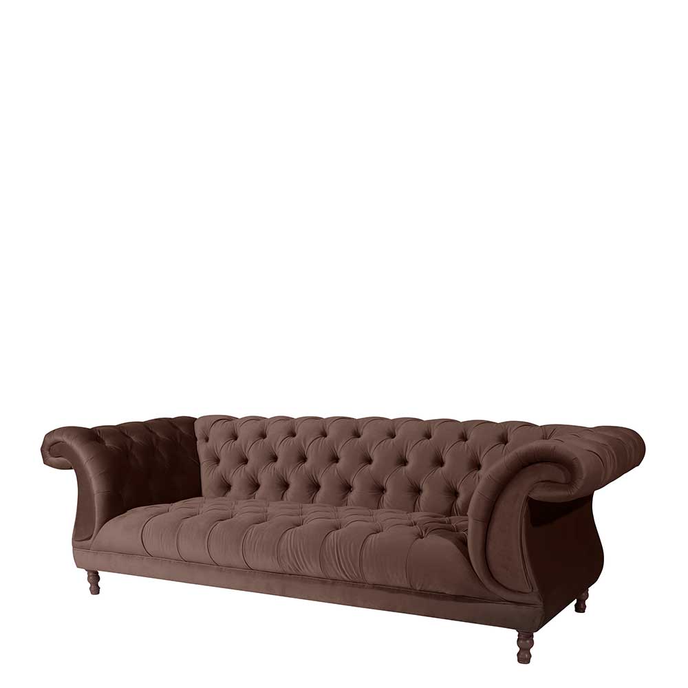 Barock Style Sofa in Braun Samtvelours - Exados