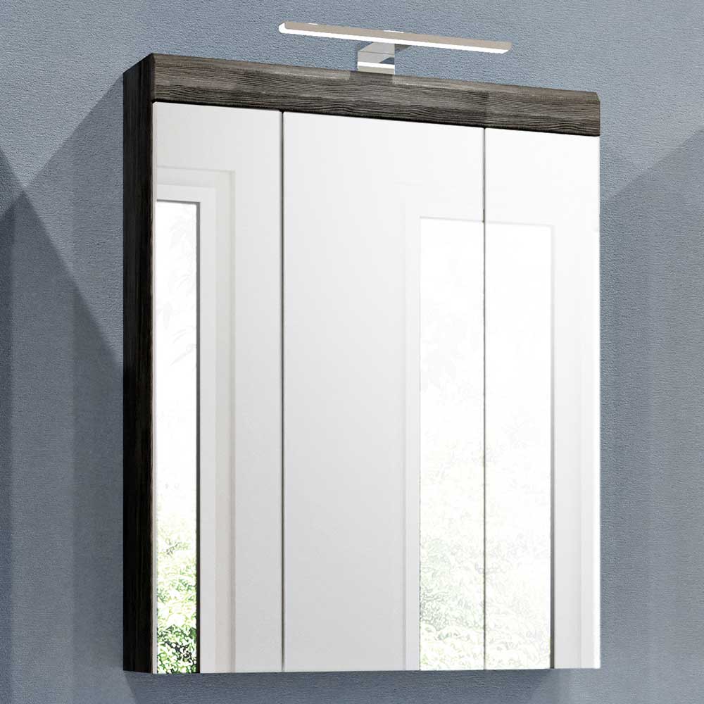 60 cm breiter Spiegelschrank fürs Badezimmer in Grau - Nancys