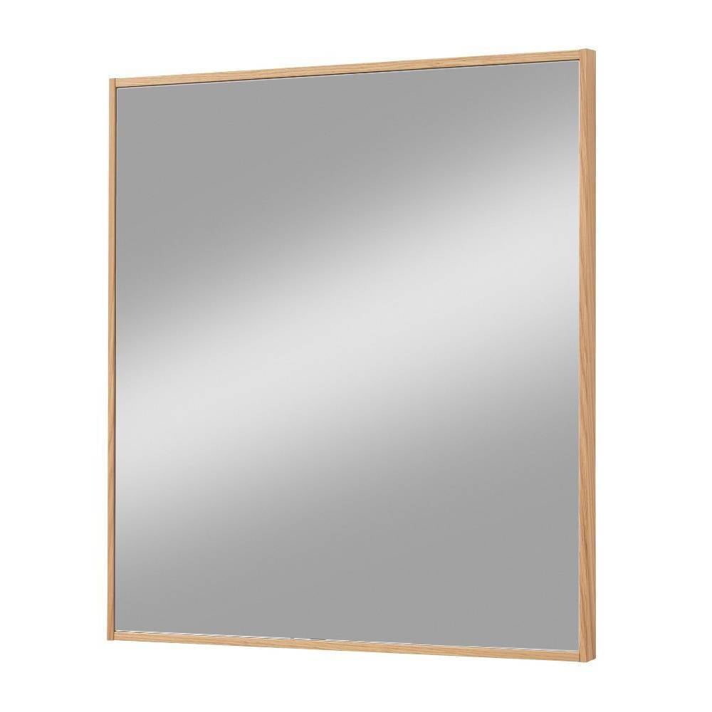 Rechteckiger Hängespiegel 70x82cm mit Eiche Bianco Furnier Holzrahmen – Nova