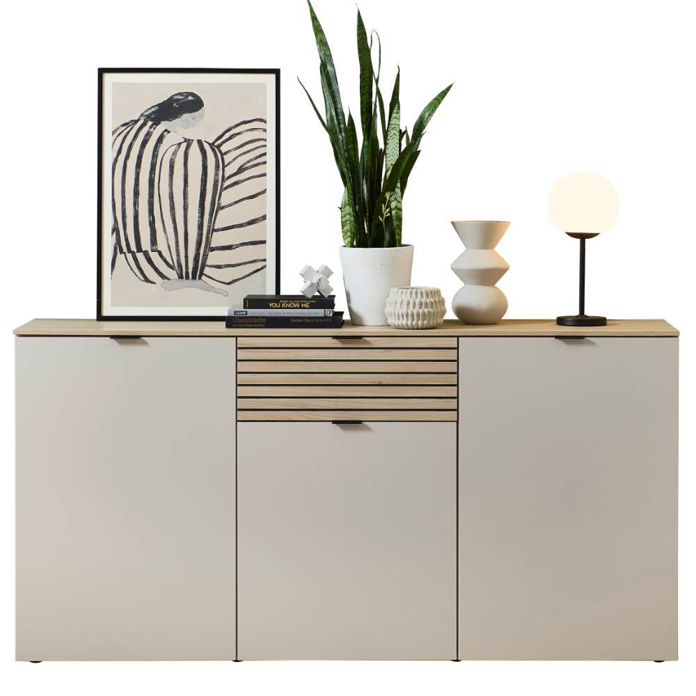 Sideboard in Hellgrau und Eiche Hell - Rovigo