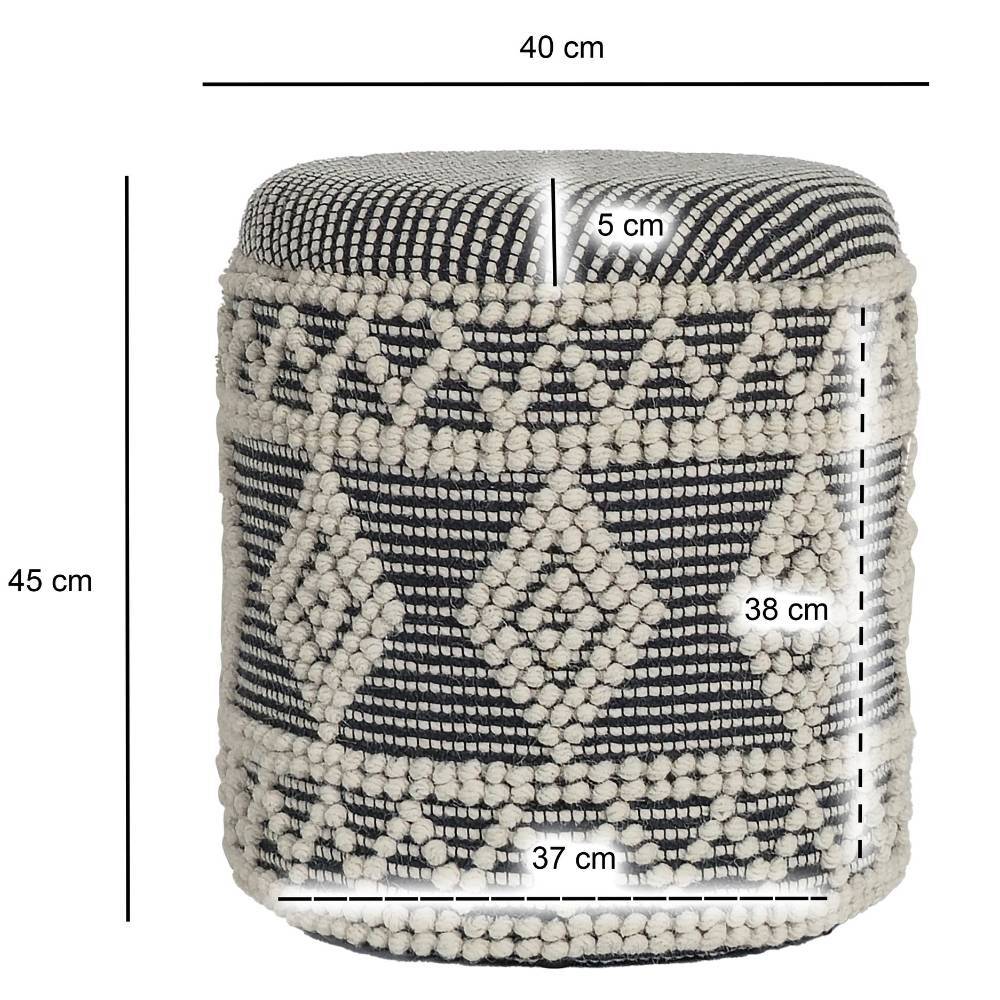 Boho Polsterhocker aus Wolle Webstoff - Fiodor