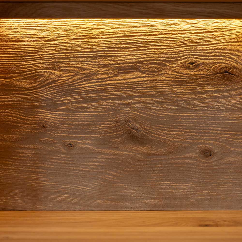Highboard Vitrine aus Eiche und Glas - Masicuri