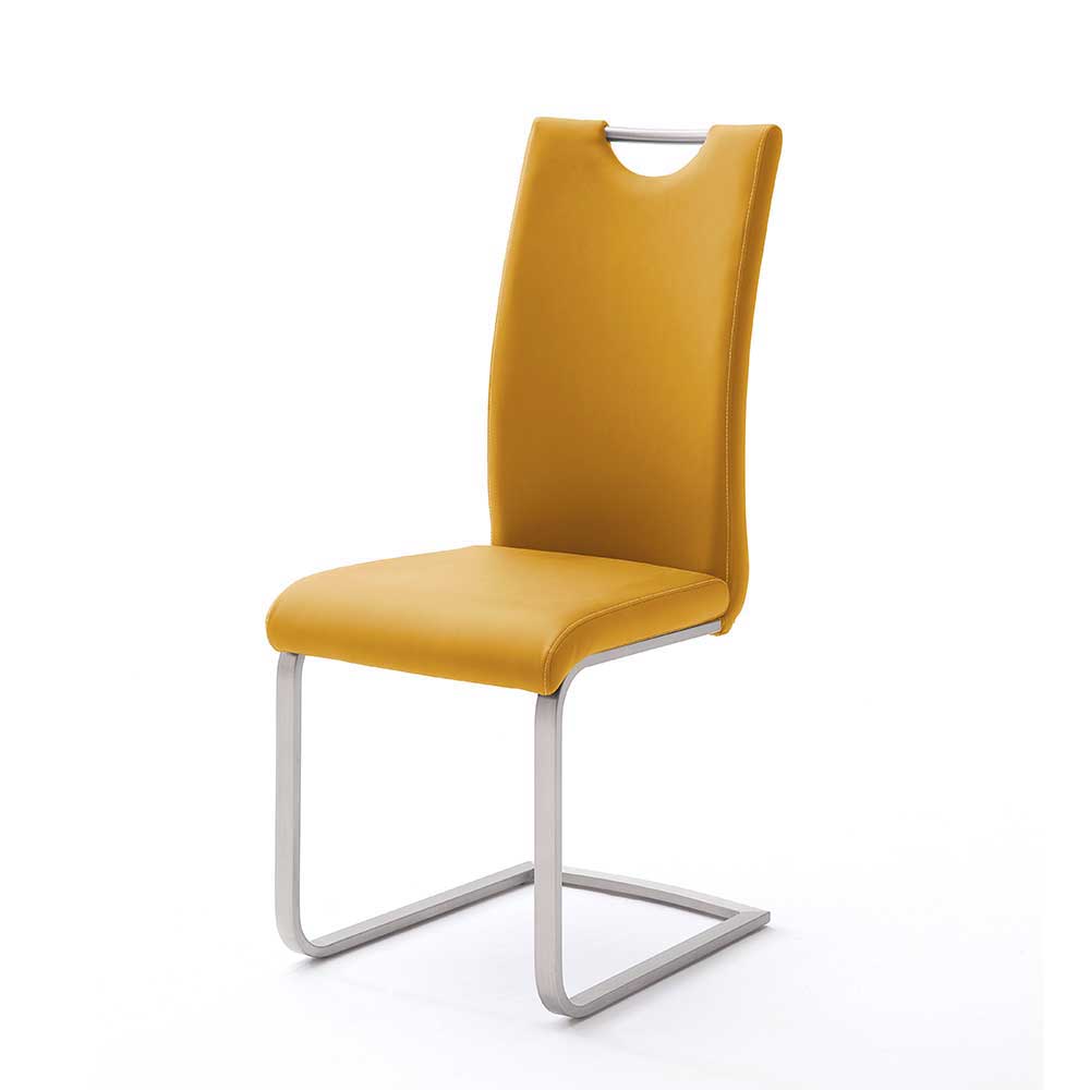 Gelbe Stühle für Esszimmer Carismata als Freischwinger (4er Set)