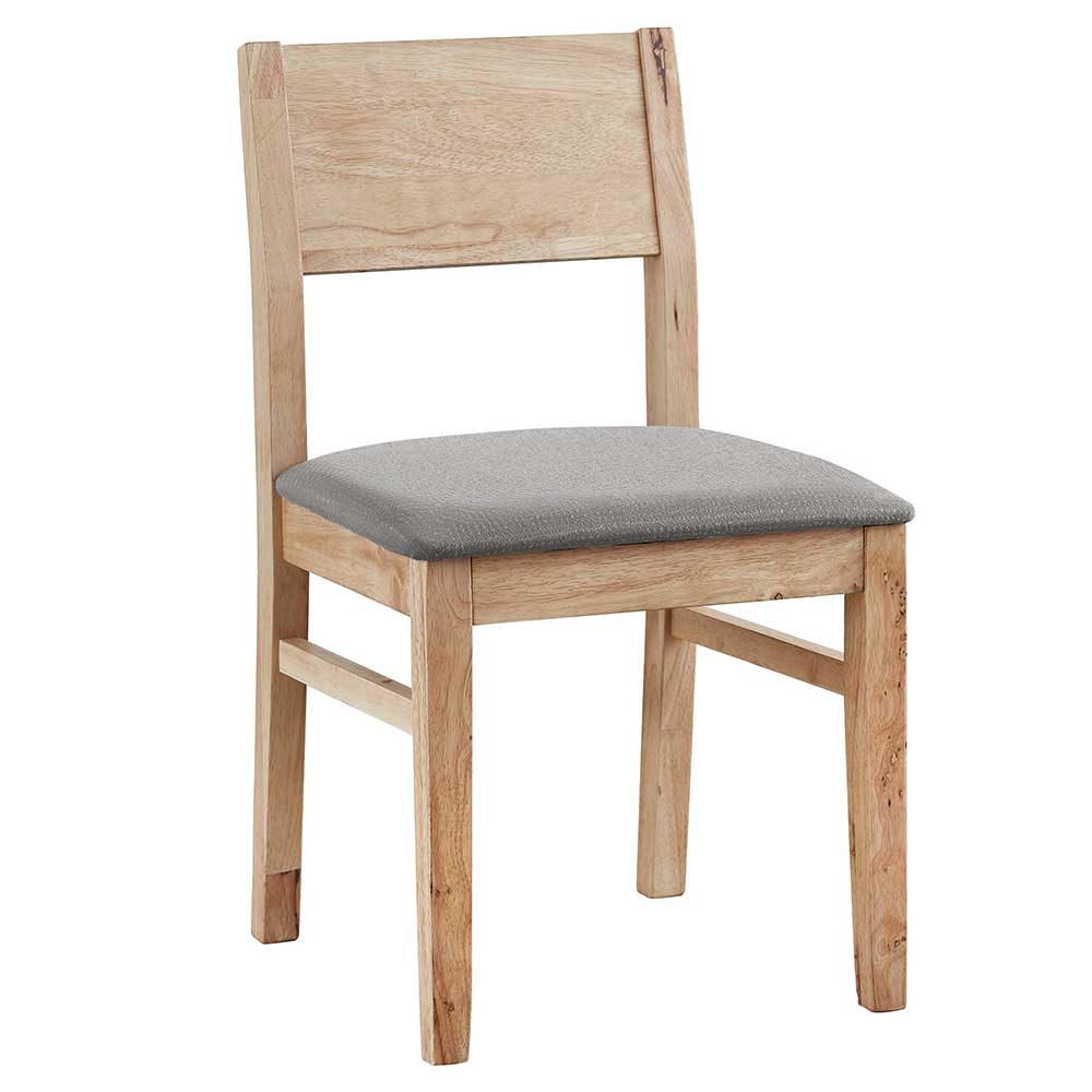 Holz Küchenstühle mit Sitzpolster Grau - Vutris (2er Set)