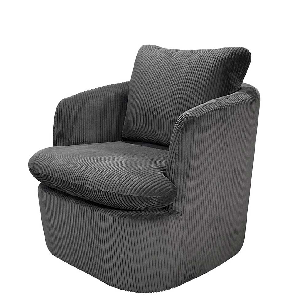 Drehbarer Sessel mit Breitcord Bezug - Actino