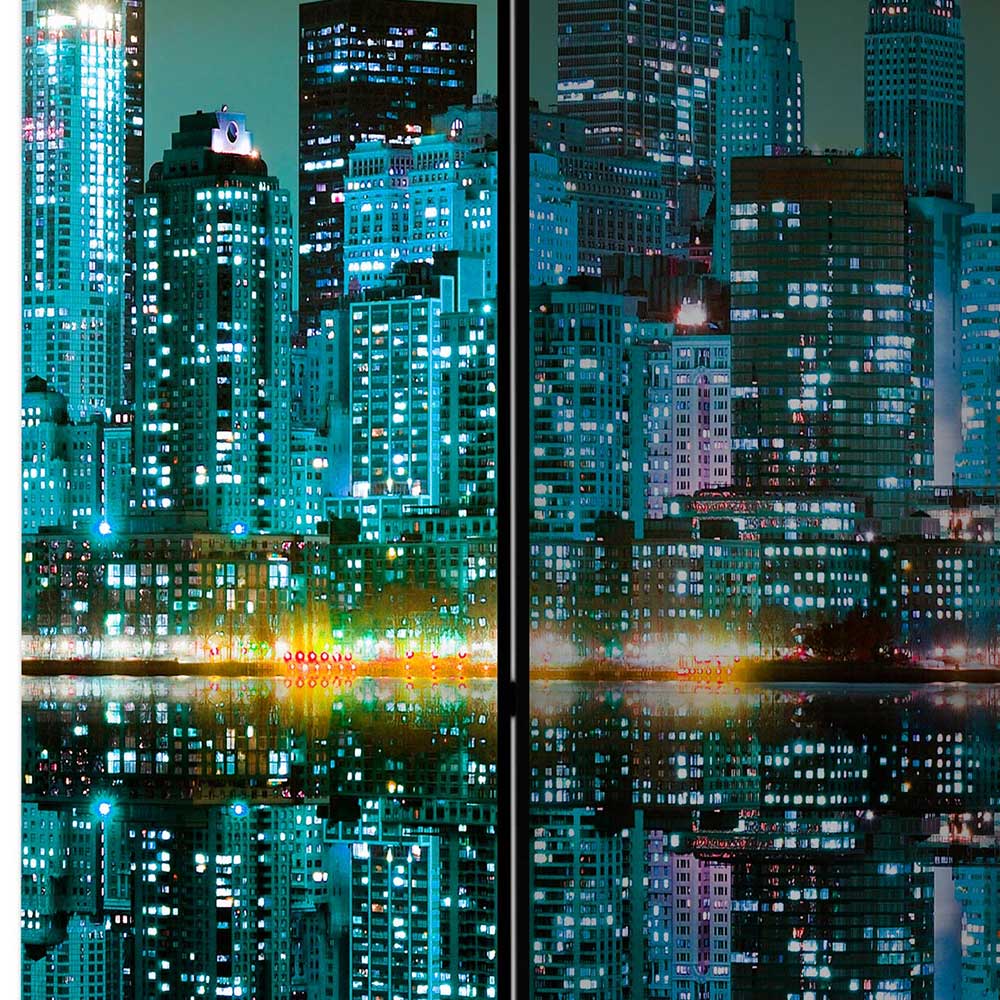Foto Paravent mit Skyline New York bei Nacht - Salutare