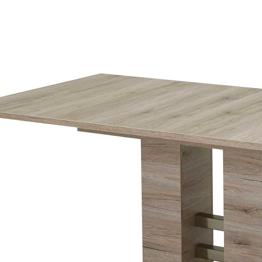 Verlängerbarer Säulentisch in Holz Optik - Seefeld