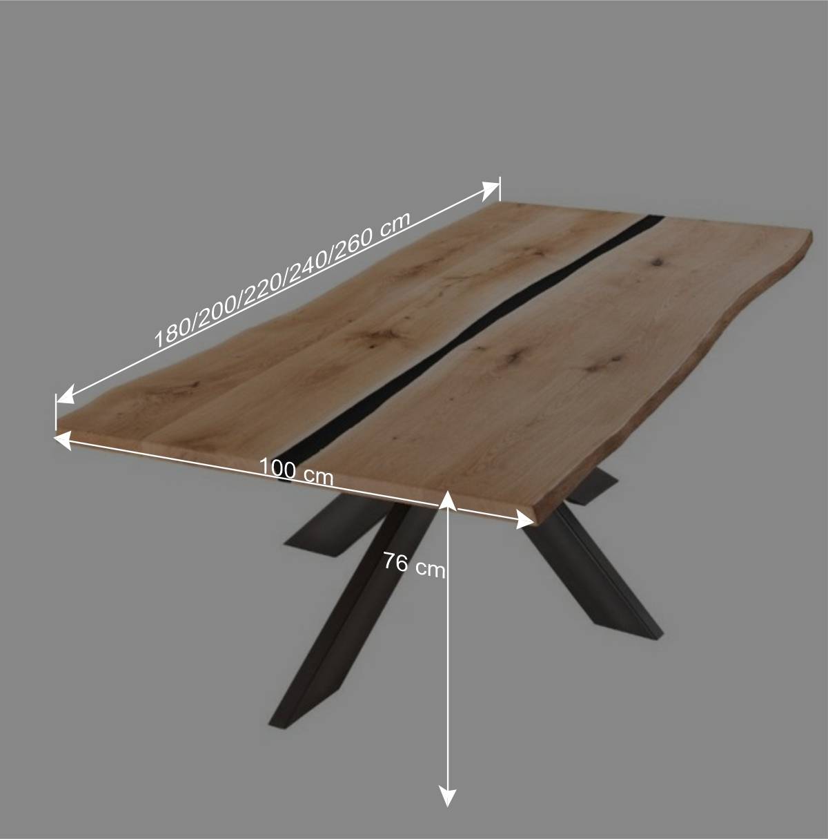 Baumkantentisch mit Epoxid-Harz-Einlage - Cocktail