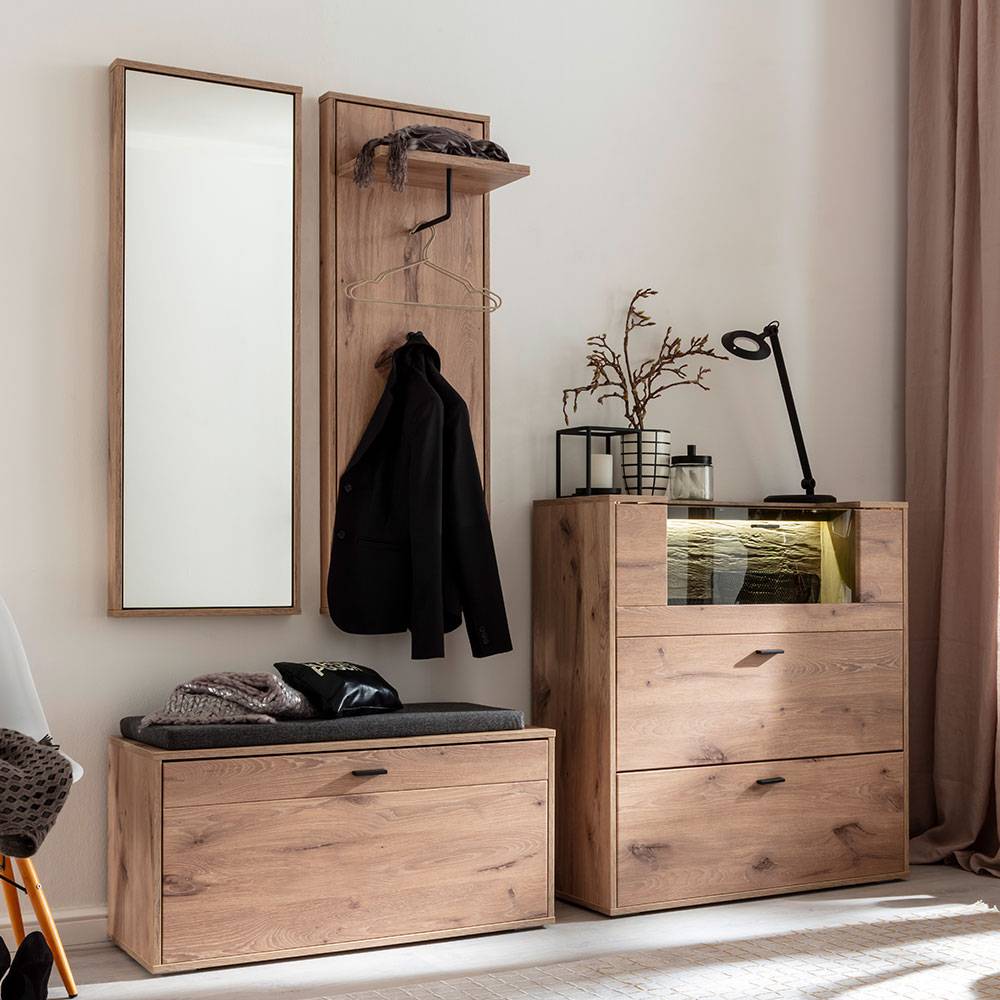 Dielenmöbel Kombination in Wildeiche - Vapposia (vierteilig)