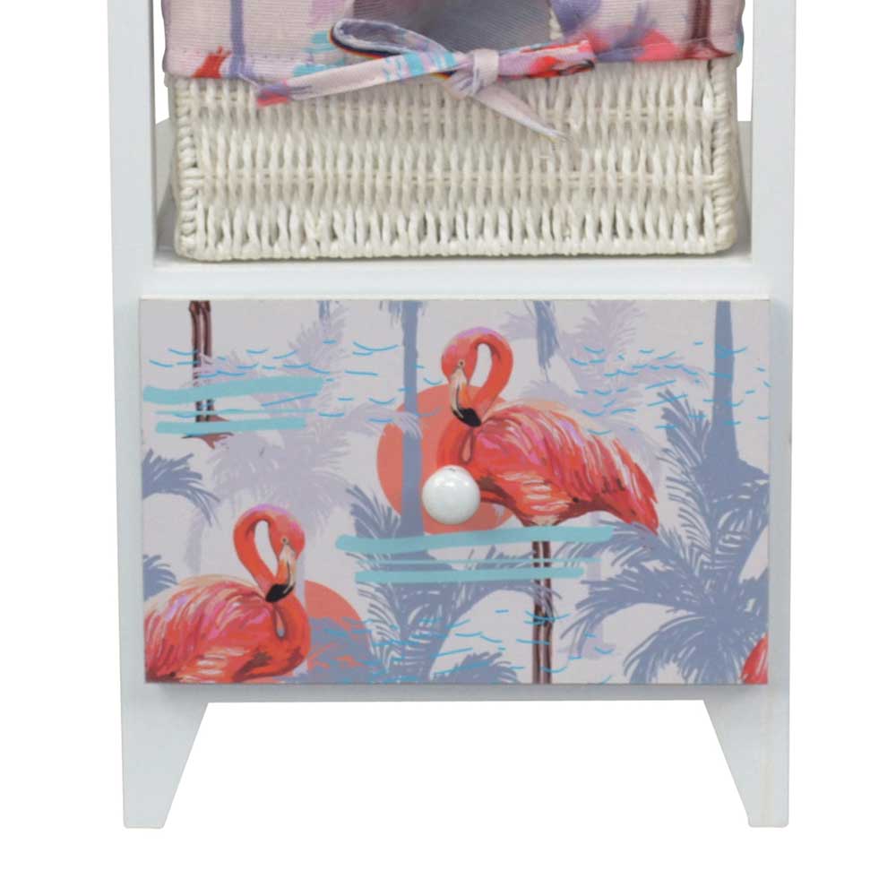 30x58x30 Kommode mit Flamingo Stoff - Gracelino