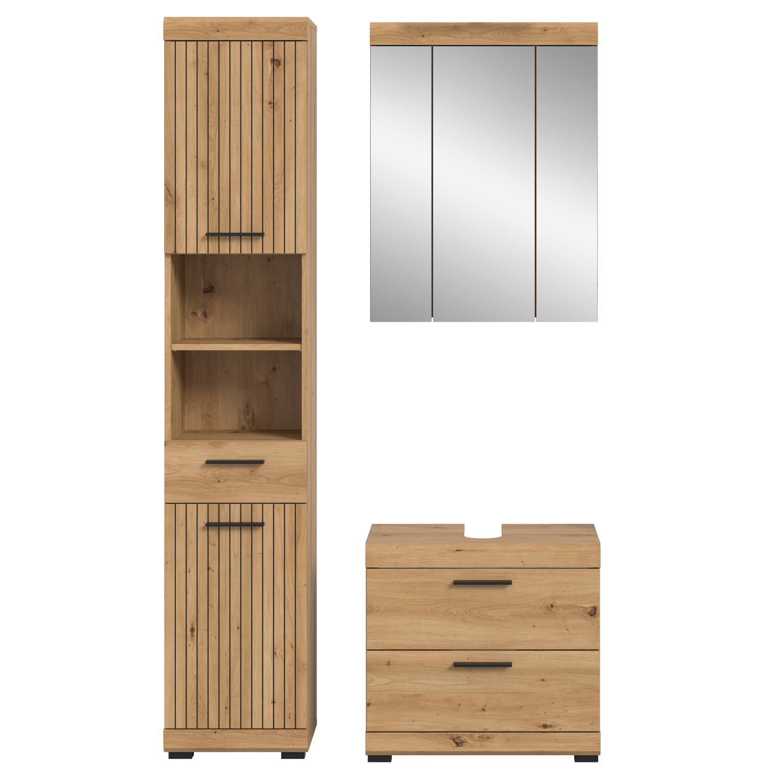 Badezimmerset in Artisan Nachbildung - Lasewood IV (dreiteilig)