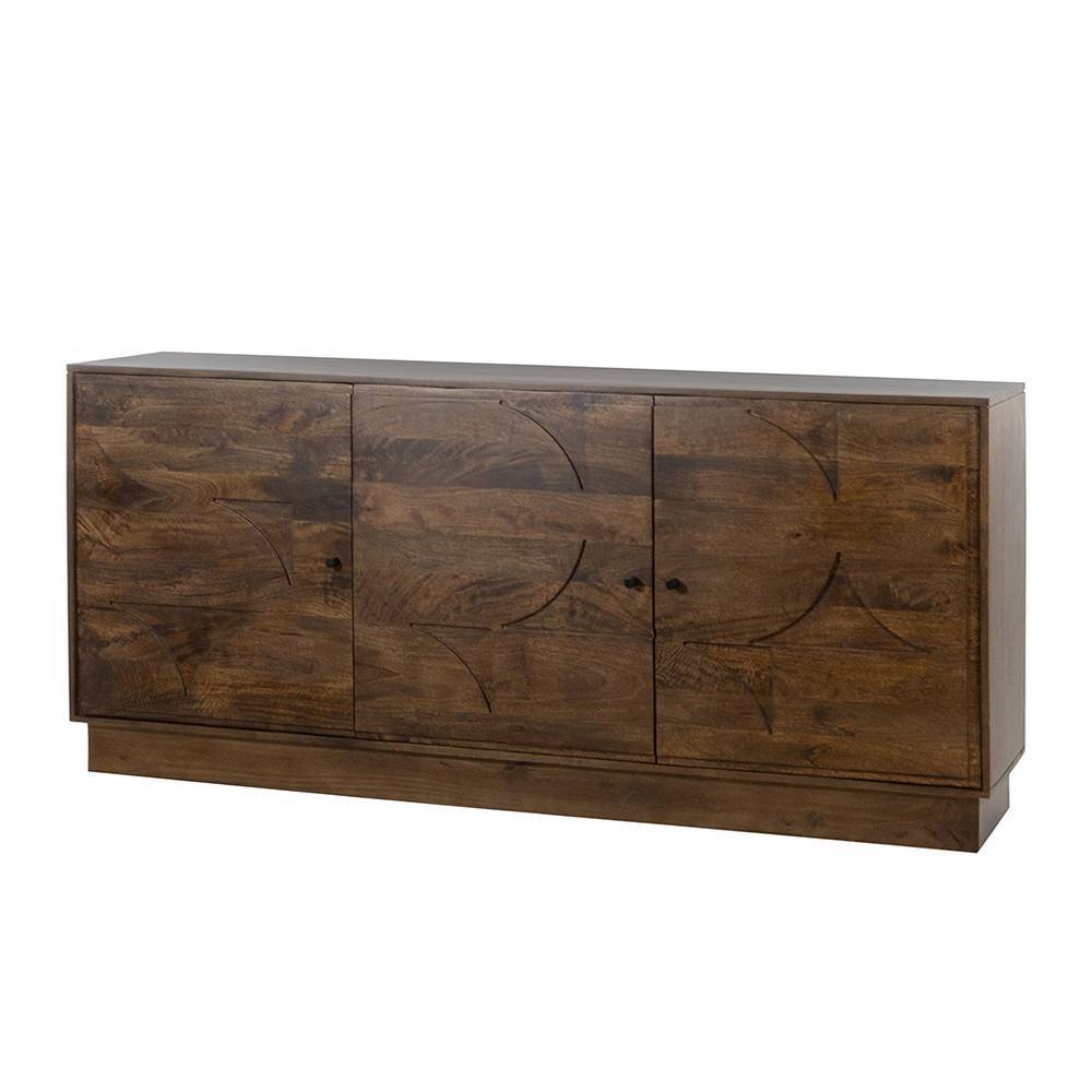 Modernes Sideboard aus walnussbraunem Holz mit geschlossenen Türen und elegantem Design – Albert