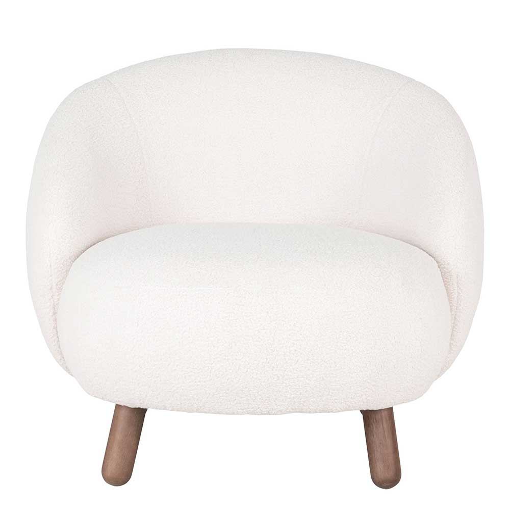 Design Sessel in Offwhite Lammfell Stoff - Tirol