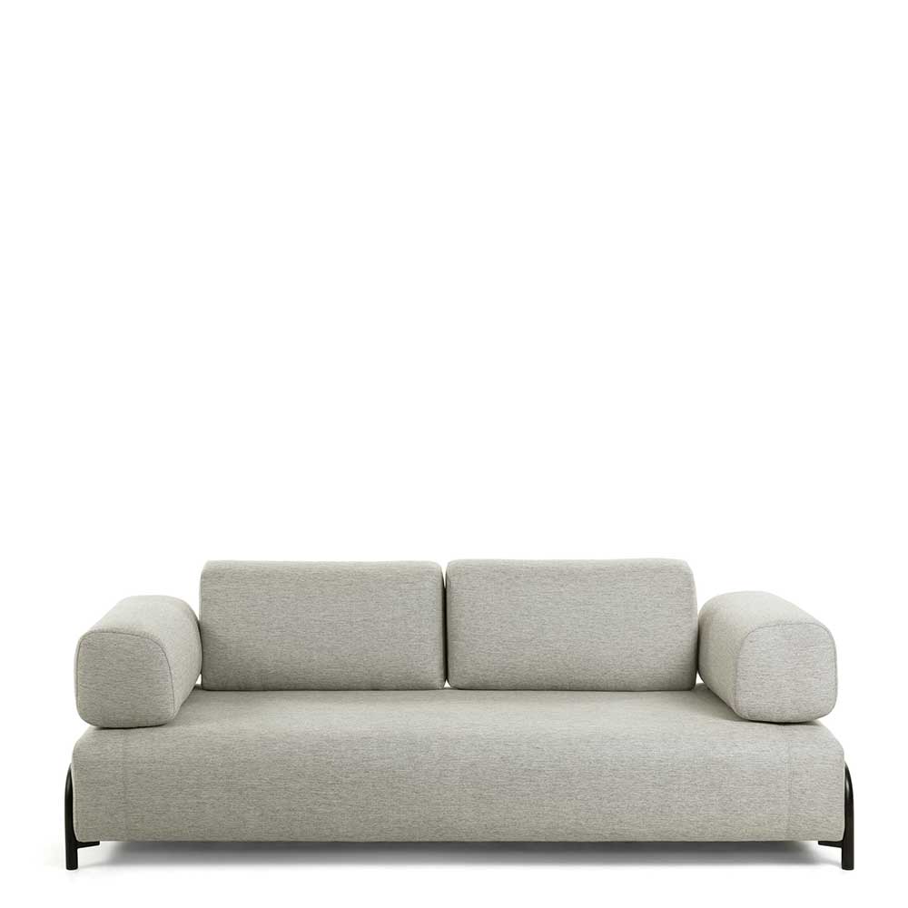 232 cm breites Webstoff Sofa in Beige - Aberdeens