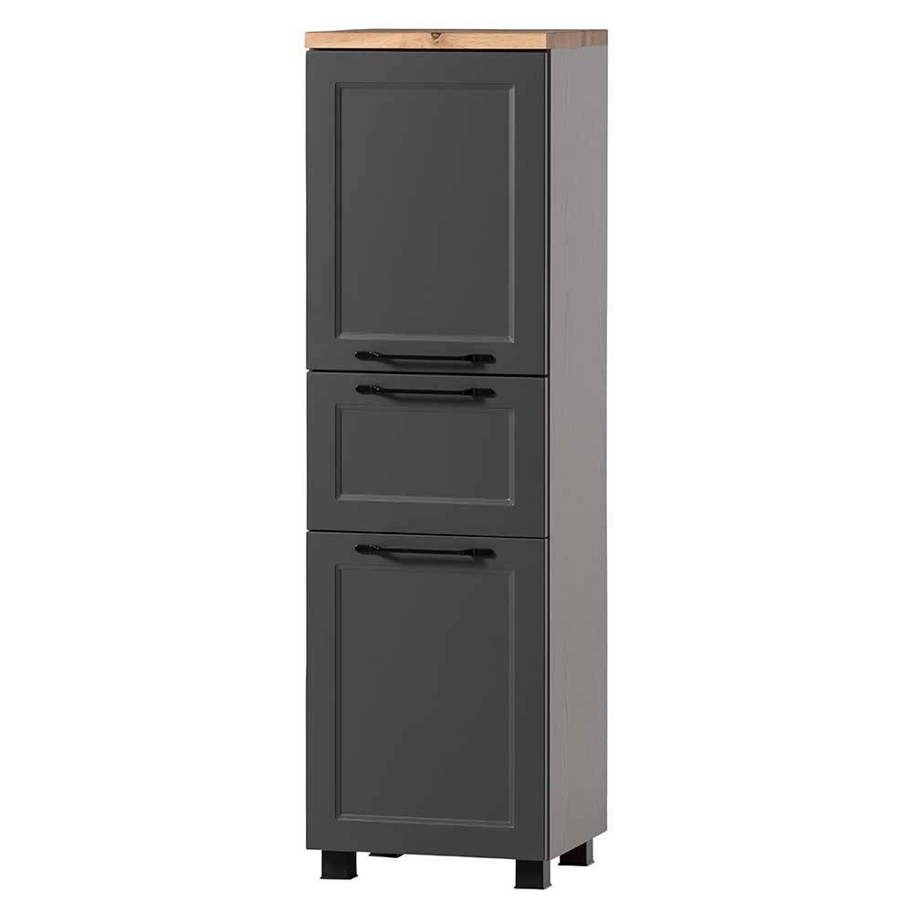 Badezimmer Midischrank in Dunkelgrau - Novelya