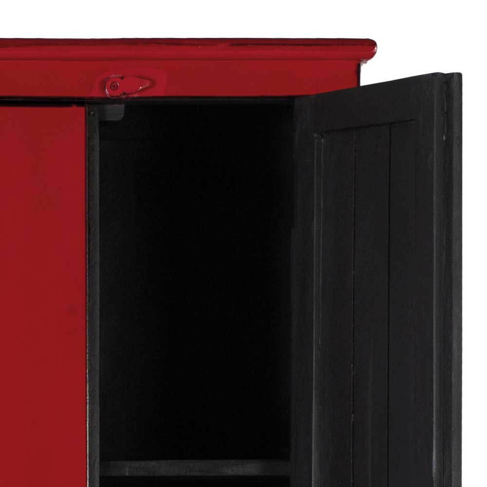 60x180x35 Massivholz Schrank in Rot lackiert - Iscian